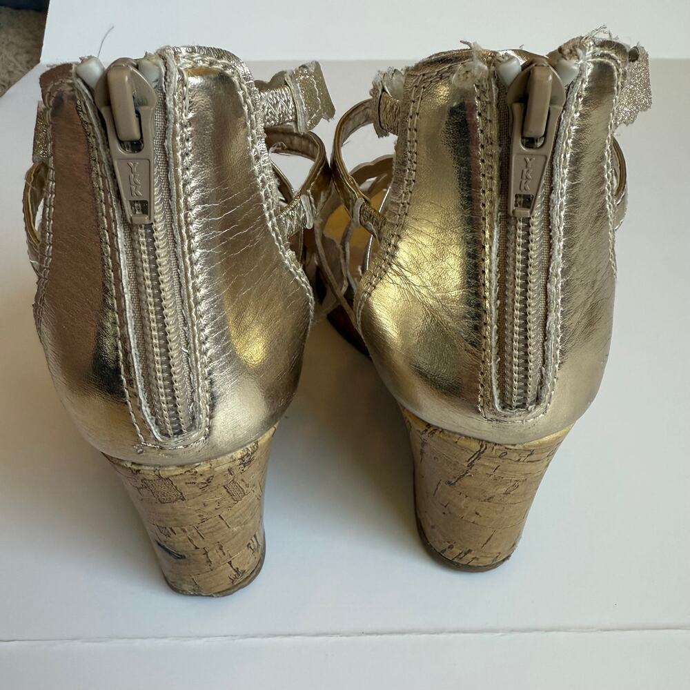 SO Jackfruit Girls Wedge Gold Strappy Sandals - Picture 6 of 9